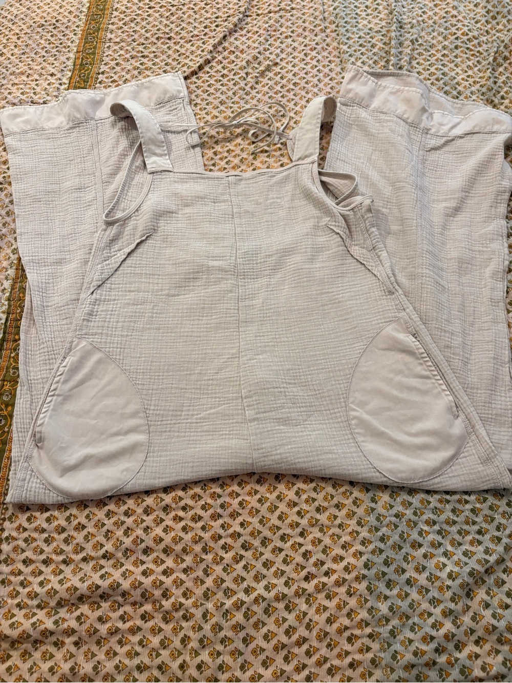 NWOT Zenana Outfitters Cream Wide-Leg Cotton Blend Jumpsuit - Picture 6 of 11